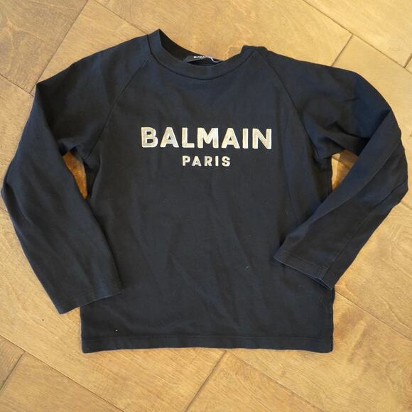 Balmain Paris Toddler Sweatshirt 36 Months Black Logo Pullover Luxury Designer - Picture 2 of 10